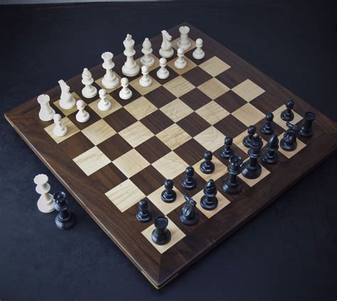 2 Squares Walnut & Maple Molded Edge Chess Board Games & Puzzles Board ...