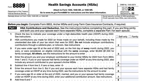 IRS Form 8889 Instructions - A Guide to Health Savings Accounts