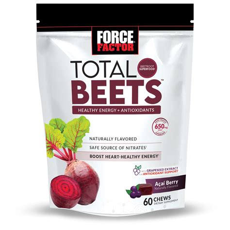 Total Beets Soft Chews with Beetroot, Nitrates, L-Citrulline, Grapeseed ...