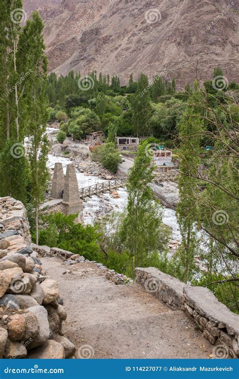 View of the Turtuk Valley and the Shyok River. Stock Image - Image of ...