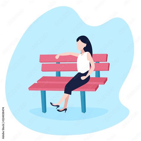 Cartoon Person Sitting On A Bench