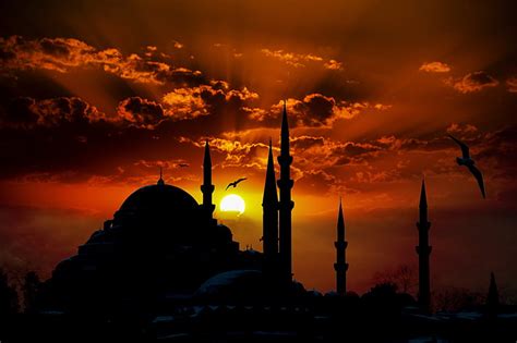 Royalty-Free photo: Photography of silhouette of mosque during sunset ...