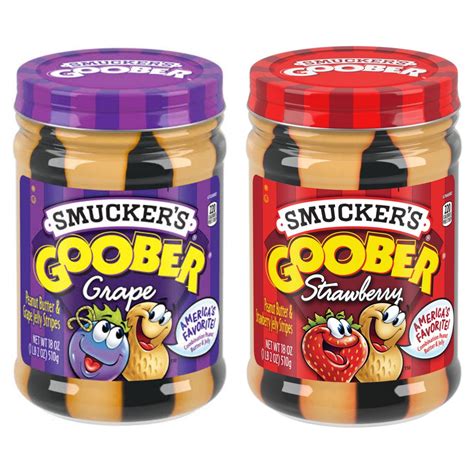 Smucker's Goober Peanut Butter & Jelly Mix (Strawberry & Grapes) 18 oz ...