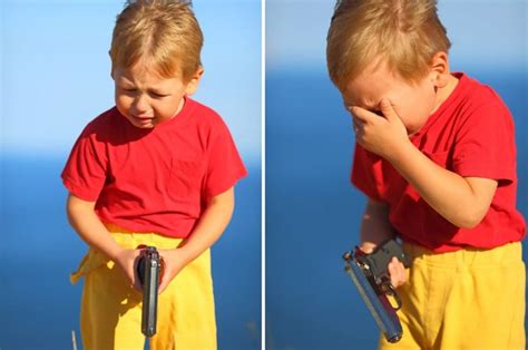 little boy crying with gun Blank Template - Imgflip