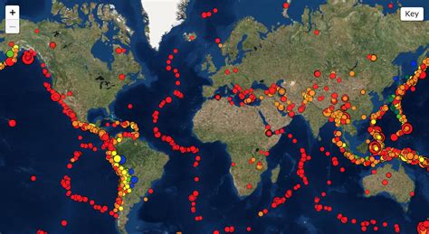 Distribution Of Earthquakes And Volcanoes Map