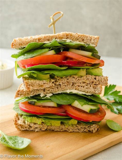 Veggie Sandwich with Lemon Herb Cream Cheese - Flavor the Moments