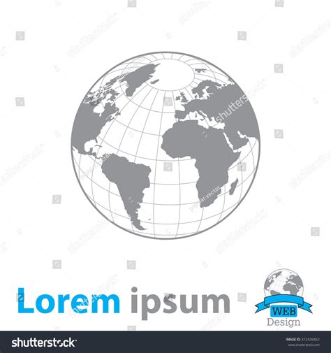 Globe Icon Vector Map Continents World: vector de stock (libre de ...