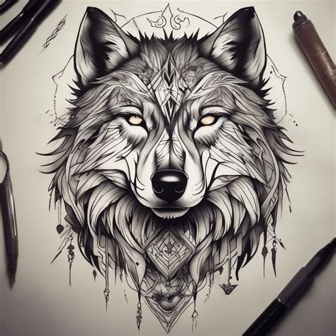 Wolf Sketch Tattoo