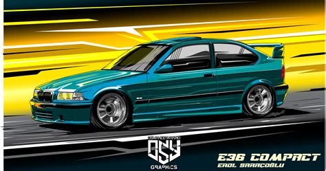 ArtStation - bmw e36 compact drift spec vector work (osygraphics)