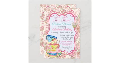 Romantic Floral Tea Party Invitation | Zazzle