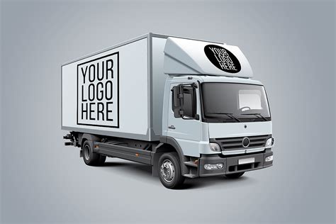 White-Box-Truck-Mockup - Best Free Mockups