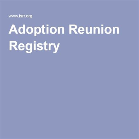 Adoption Reunion Registry | Adoption, Adoption records, Original birth ...