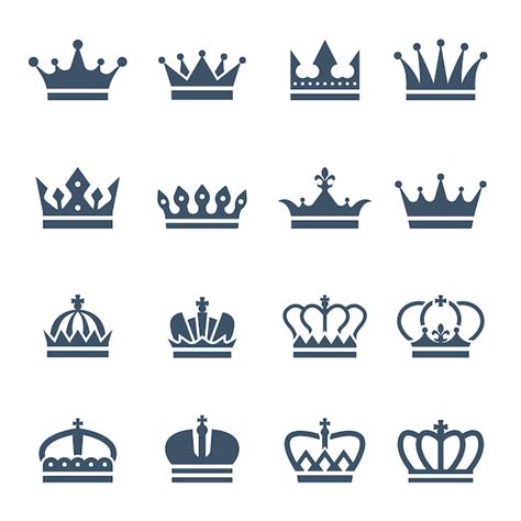 Premium Vector | Black crowns icons or Symbols