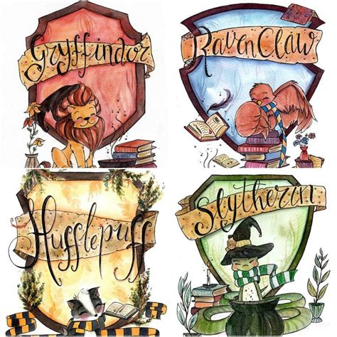 Cute images of Hogwarts houses! | Disegni di harry potter, Immagini di ...