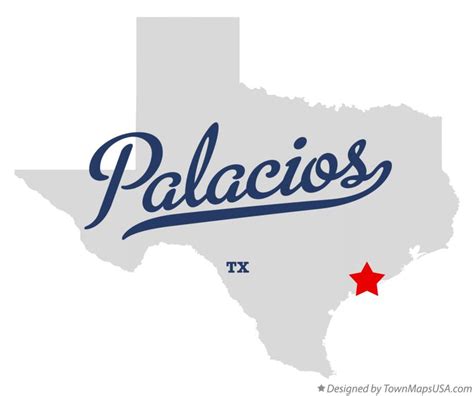 Map of Palacios, TX, Texas