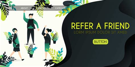 Refer a friend vector illustration concept, group of people who are ...