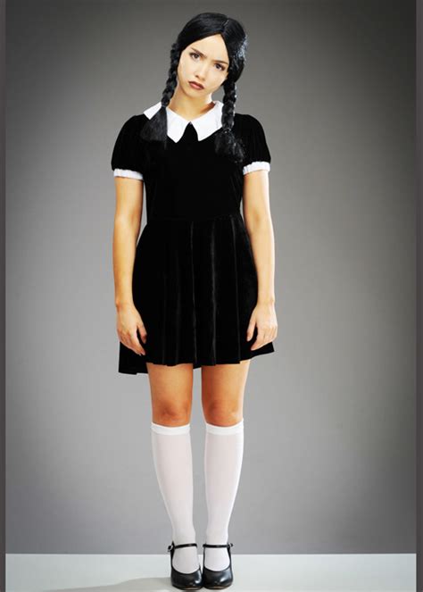 Womens Wednesday Addams Style Halloween Costume