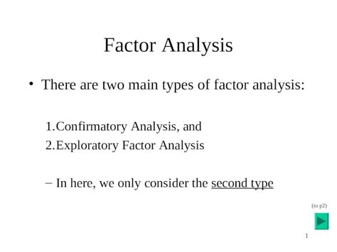 (PPT) 1 Factor Analysis There are two main types of factor analysis: 1 ...