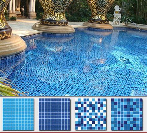 2019 Blue Glass Mosaic Swimming Pool Self Adhesive Mosaic 3cm/2.5cm/2cm ...