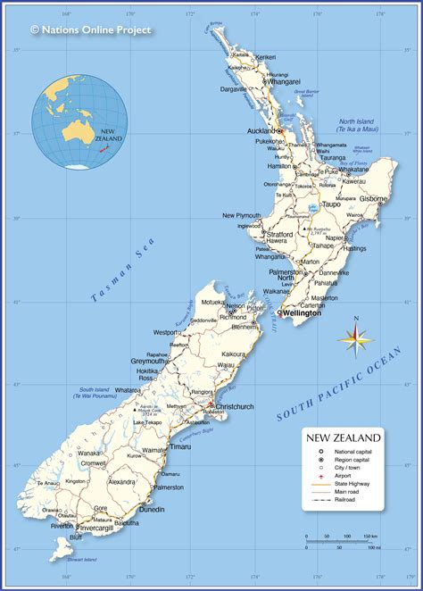 Printable Map New Zealand