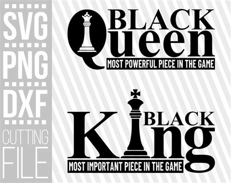 Black King Svg Black Queen Svg Chess Piece Svg Game | Etsy