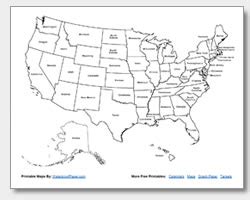 Printable United States Political Map - Dorise Josephine