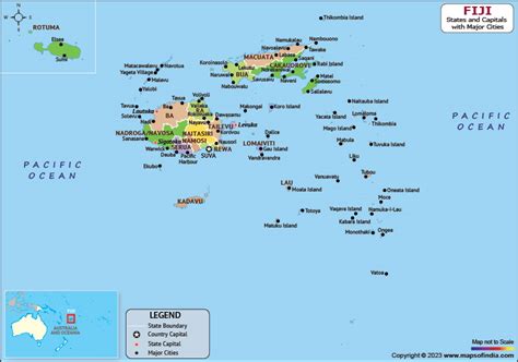 Fiji Map | HD Political Map of Fiji