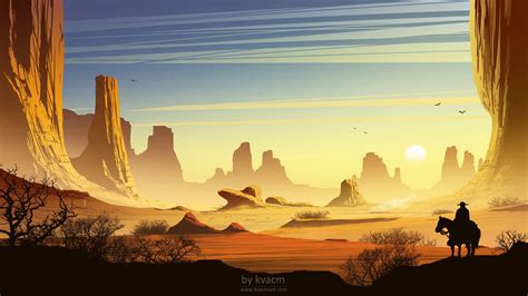 Wild West By Michal Kváč | Landscape illustration, West art, Landscape art