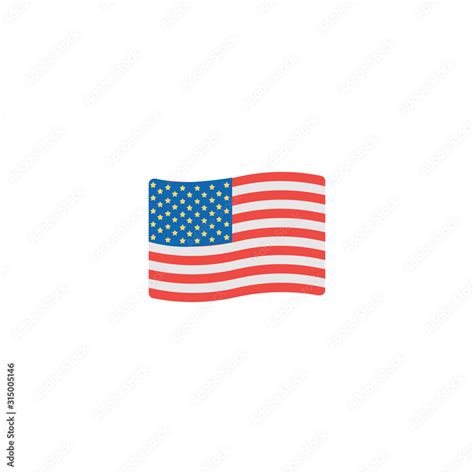 USA flag flat vector Icon. Isolated American Waving Flag emoji ...