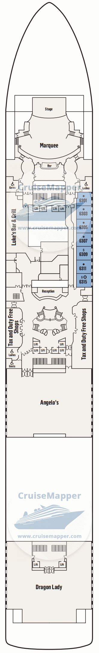 Pacific Adventure deck 6 plan | CruiseMapper