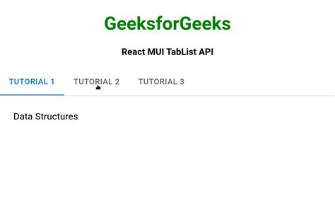 React MUI TabList API - GeeksforGeeks