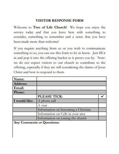 7+ Church Visitors Form Templates in PDF | DOC | Free & Premium Templates