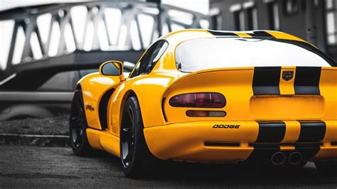 Dodge Viper Rear Yellow HD Wallpapers