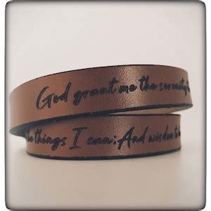 Serenity Prayer Bracelet. Leather Bracelet. Adjustable Bracelet ...