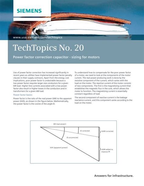 Power factor correction capacitor - sizing for motors - Siemens