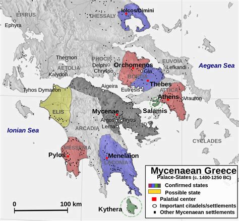 Mycenae Map Of Ancient Greece Clipart - Large Size Png Image - PikPng