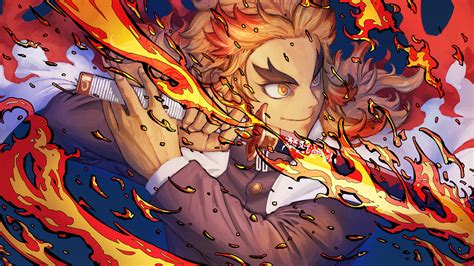 Kyojuro Rengoku HD Wallpaper - Demon Slayer: Kimetsu no Yaiba🔥