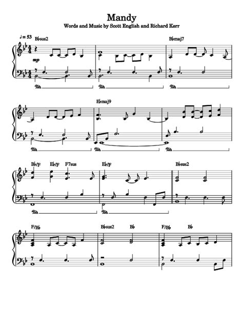 Mandy - Barry Manilow Sheet music for Piano (Solo) | Musescore.com