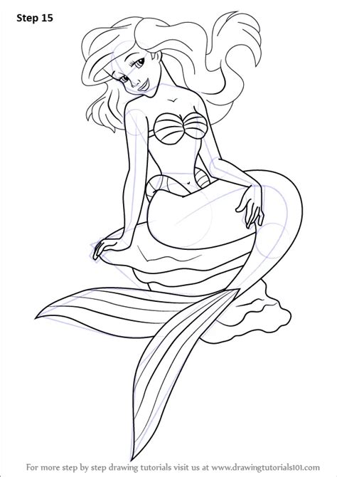 Learn How to Draw a Mermaid Sitting on a Rock (Mermaids) Step by Step ...