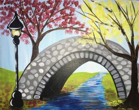 How To Paint An Autumn Bridge | Painting, Canvas painting tutorials ...