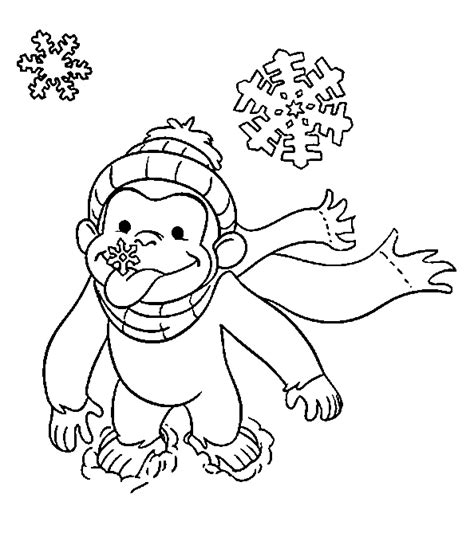 Curious George Christmas Coloring Pages