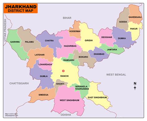 Jharkhand District Map - Infoandopinion