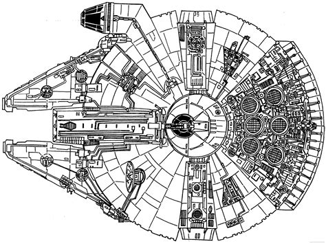 Millennium Falcon plan view | Millennium falcon, Star wars ships ...