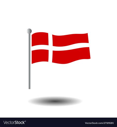 Denmark flag colors and proportion national Vector Image