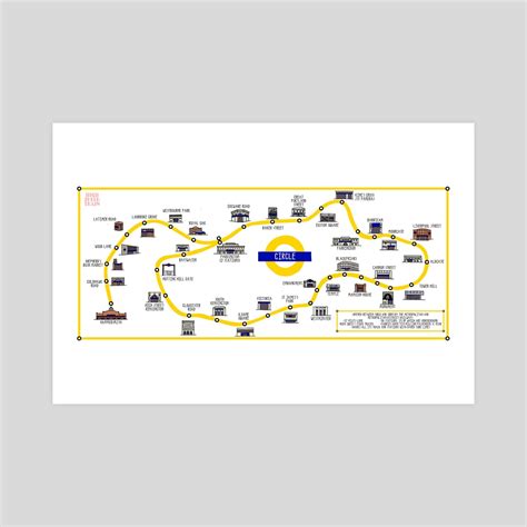 Circle Line London Underground Illustrated Map, an art print by Harry ...