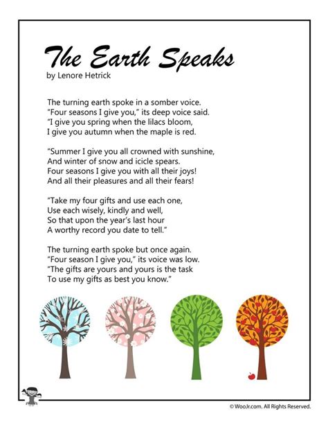 english poems for class 5 on nature - Google Search in 2020 | Earth day ...