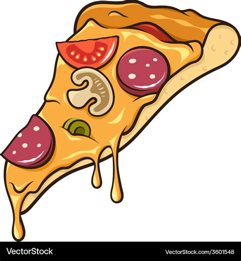 Pizza slice Royalty Free Vector Image - VectorStock