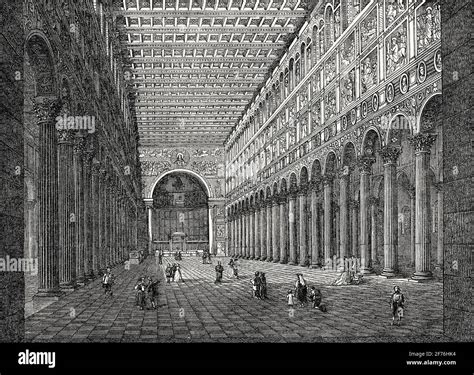 Interior view of St Paul's Church outside the walls, Rome, Italy Stock ...