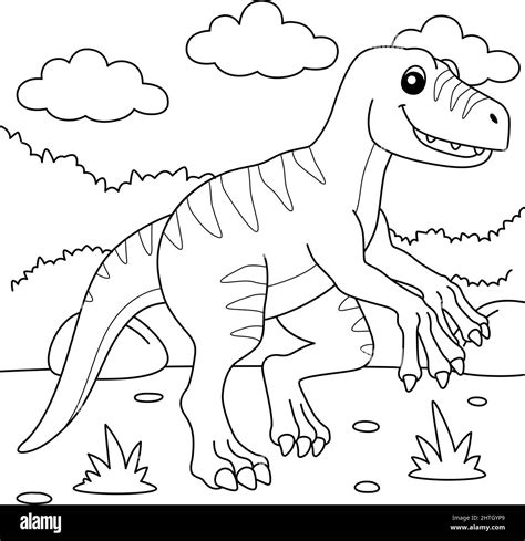 Velociraptor Coloring Page for Kids Stock Vector Image & Art - Alamy