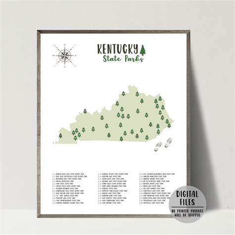 Kentucky State Parks Map | Gift For Hiker | Kentucky Map – Nomadic Spices